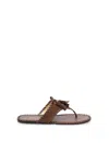 Prada Brown Suede Thong Slippers In Brown
