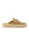 Prada Suede Slippers With Espadrille Sole And Round Toe In True Color