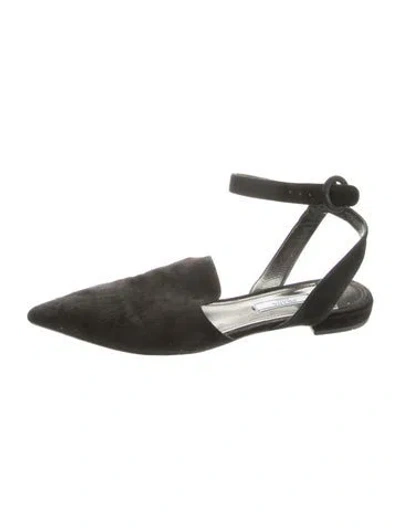 Pre-owned Prada Suede Flats In Black