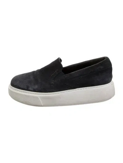 Pre-owned Prada Suede Flats In Blue