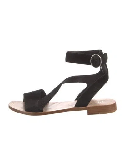 Pre-owned Prada Suede Gladiator Sandals In Black