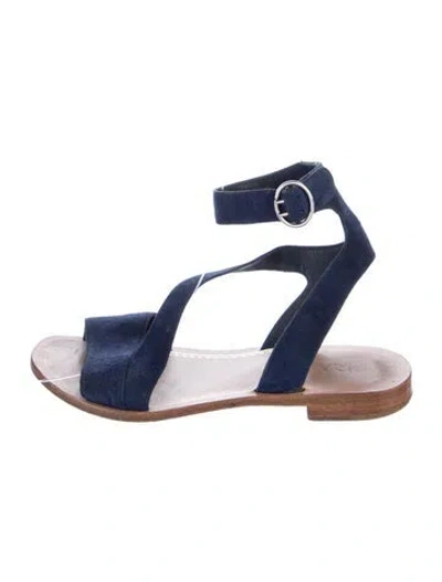 Pre-owned Prada Suede Gladiator Sandals In Blue