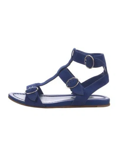 Pre-owned Prada Suede Gladiator Sandals In Blue