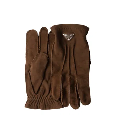 PRADA PRADA TRIANGLE-LOGO GLOVES