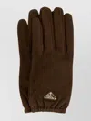 Prada Suede Gloves With Elasticated Cuffs