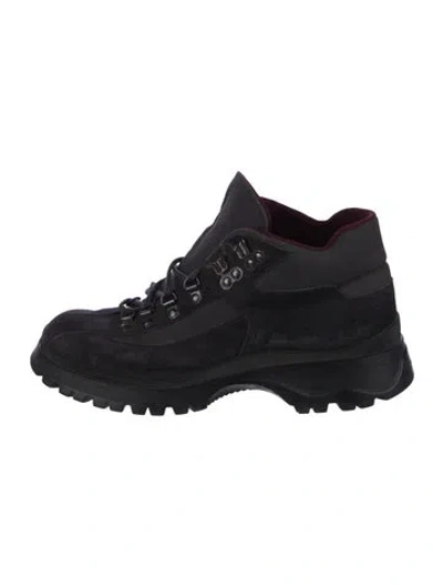 Pre-owned Prada Suede Hiking Boots In Black