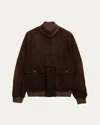 Prada Suede Jacket In F0003 Moro