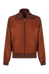 Prada Caramel Suede Jacket In Brown