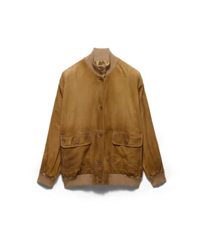 Prada Jacke Aus Wildleder In Brown