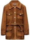 Prada Safarijacke Aus Wildleder In Braun