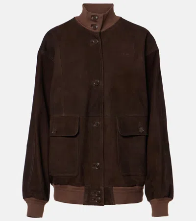Prada Jacke Aus Veloursleder In Braun