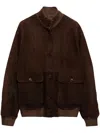 Prada Suede Jacket In Brown
