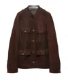 Prada Leather Jacket In Brown