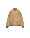 Prada Suede Jacket In Brown