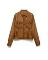 Prada Suede Jacket In Brown