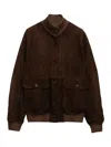 Prada Suede Jacket In Burgundy