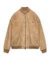 Prada Suede Jacket In Brown