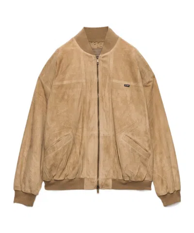 Prada Suede Jacket In Brown