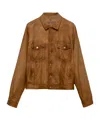 Prada Suede Jacket In Brown