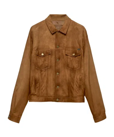 Prada Suede Jacket In Brown