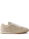 Prada Suede Lace-up Sneakers In Neutral