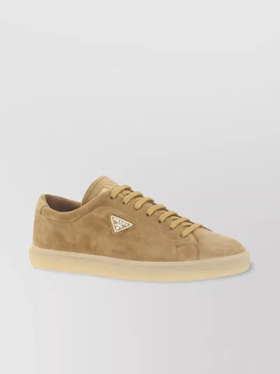 PRADA SUEDE LACE-UP SNEAKERS RUBBER SOLE