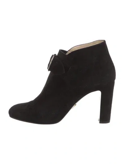 Pre-owned Prada Suede Lace-up Boots In Black