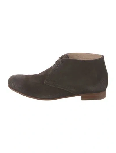 Pre-owned Prada Suede Lace-up Boots In Brown