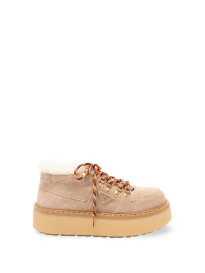 PRADA SUEDE LACE-UP SHOES