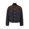 Prada Suede Leather And Denim Blouson In Multi