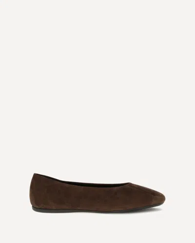 Prada Suede Leather Ballerinas In Brown
