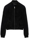 Prada Long-sleeved Leather Jacket In Black