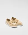 Prada Loafer Aus Wildleder In Ecru