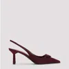Prada Pointed Toe Leather Slingback Pumps In Burgundy