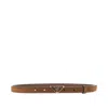 Prada Suede Leather Slim Belt In Brown