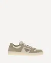 Prada Two-tone Canvas And Suede Downtown Sneakers In White