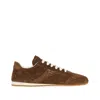 Prada Cocoa-coloured Sneakers In Suede Leather In Animal Print