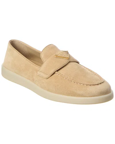Prada Saint Tropez Suede Loafers In Brown