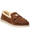 Prada Suede Loafer In Brown