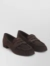 Prada Suede Loafer Leather Strap Low Heel In Multi