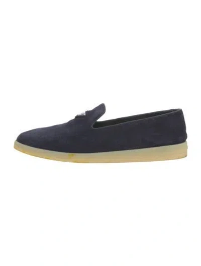 Pre-owned Prada Suede Loafer Sneakers In Blue