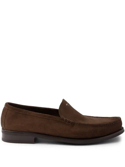 Prada Suede Loafers In Brown