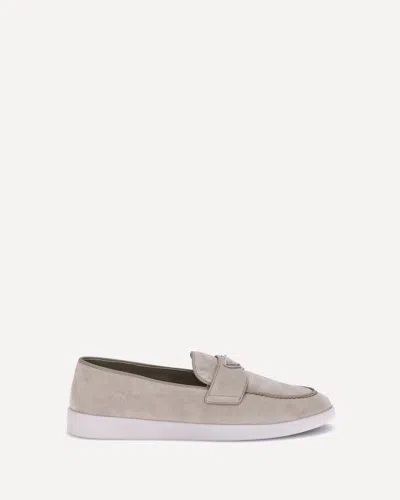 Prada Suede Loafers In Sand