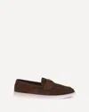 Prada Suede Loafers With Round Toe Design