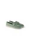 Prada Suede Loafers In Green