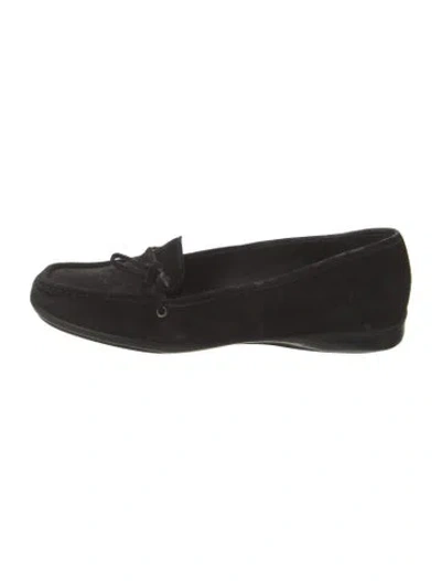 Pre-owned Prada Suede Loafers In Black