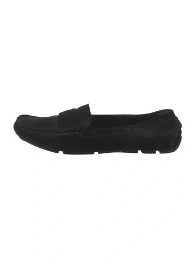 Pre-owned Prada Suede Loafers In Black