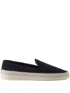 Prada Suede Loafers With Espadrille Sole And Round Toe In Blue