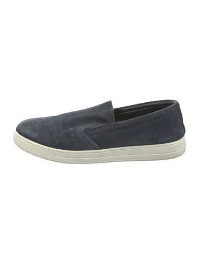 Pre-owned Prada Suede Loafers In Blue