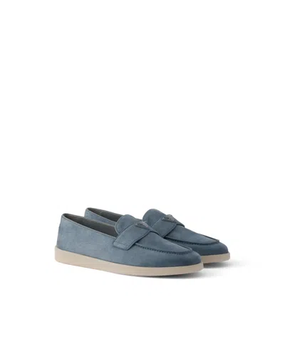 Prada Loafer Aus Wildleder In Blue